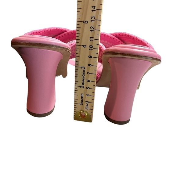 Coach Quintin Pink Crochet Slip On Heeled Sandals Women's Size 8.5 - Picture 9 of 11